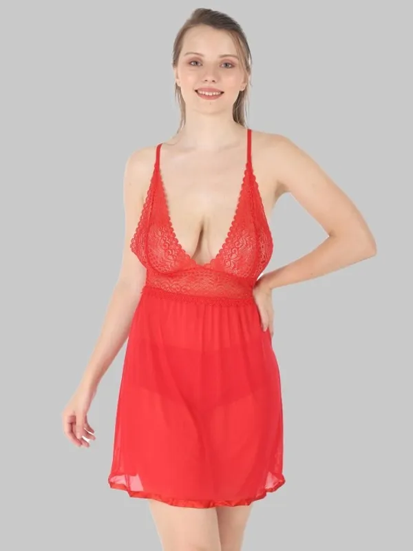 Red_Stylish_Net_Baby_Dolls_For_Women