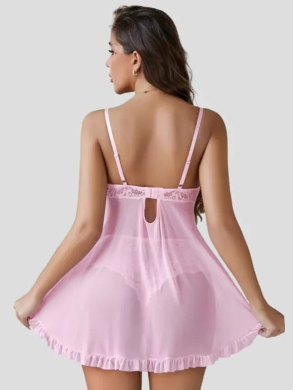 Pink_Stylish_Net_Baby_Dolls_For_Women
