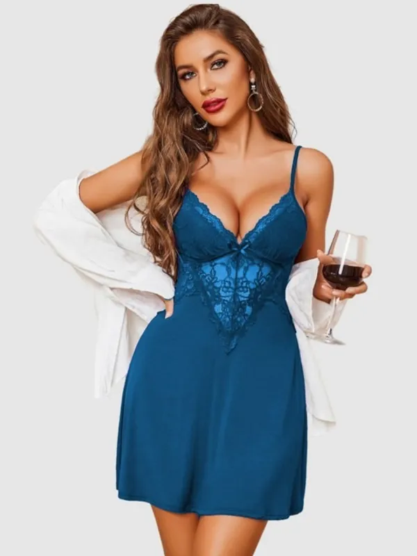 Turquoise_Stylish_Nylon_Baby_Dolls_For_Women