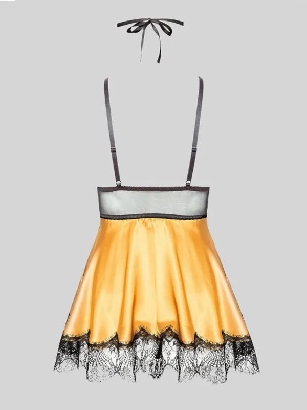 Yellow_Stylish_Satin_Baby_Dolls_For_Women