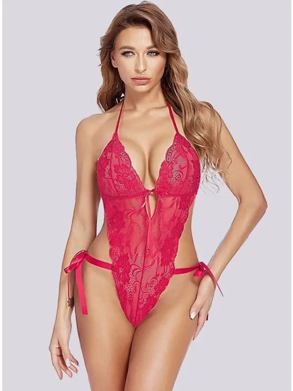 Dark_Pink_Stylish_Lace_Teddy_For_Women