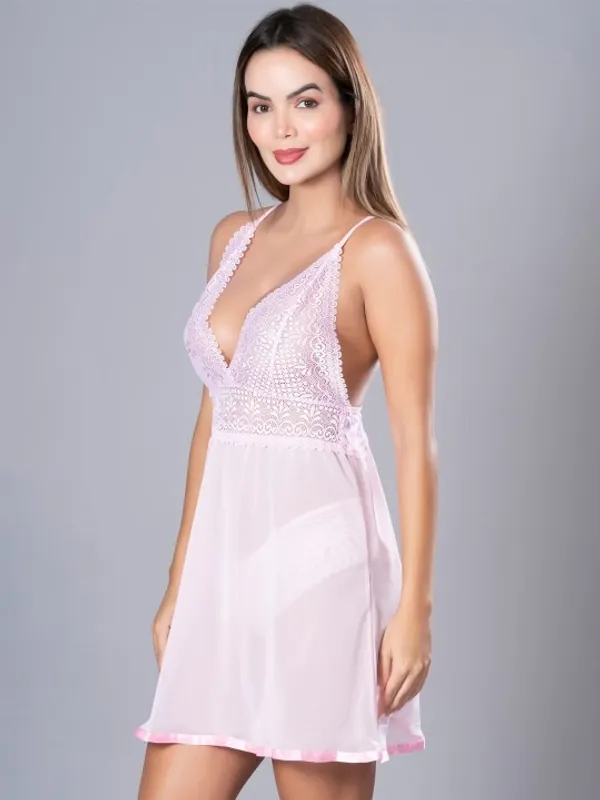 Pink_Stylish_Net_Baby_Dolls_For_Women