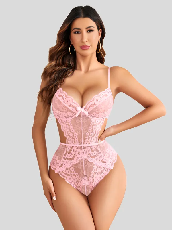 Pink_Stylish_Lace_Teddy_For_Women