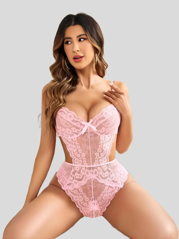 Pink_Stylish_Lace_Teddy_For_Women