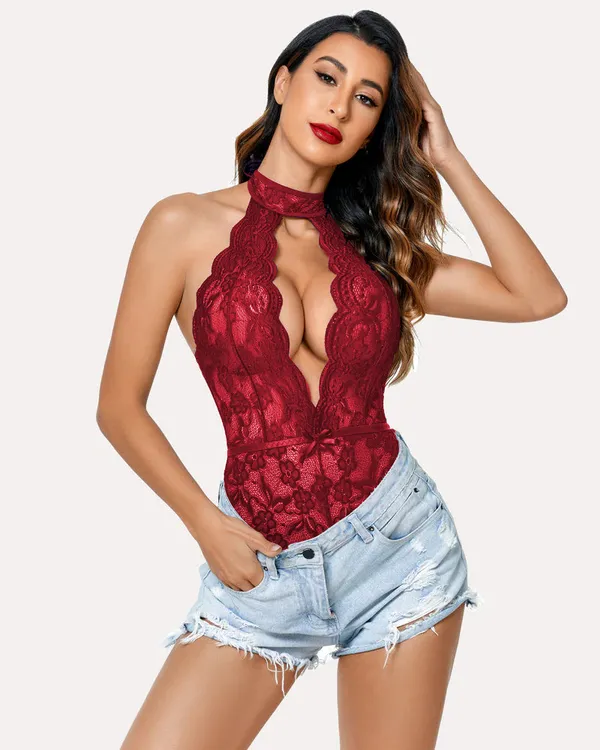 Maroon_Stylish_Lace_Teddy_For_Women