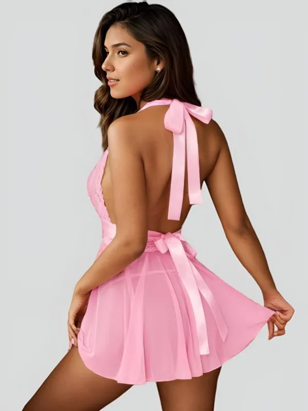 Pink_Stylish_Net_Baby_Dolls_For_Women