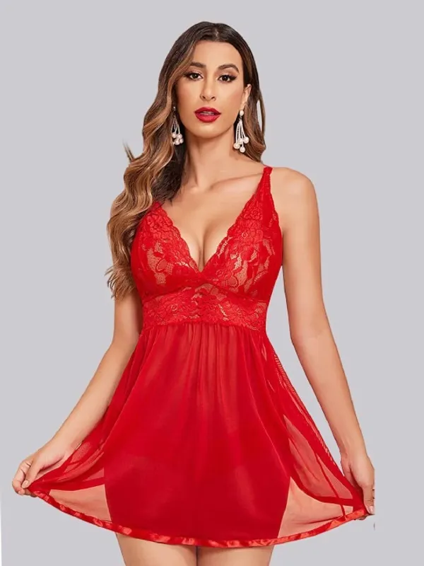 Red_Stylish_Net_Baby_Dolls_For_Women