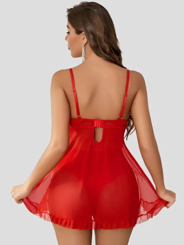 Red_Stylish_Net_Baby_Dolls_For_Women