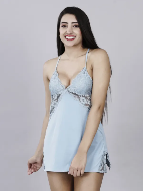 Sea_Green_Stylish_Nylon_Baby_Dolls_For_Women