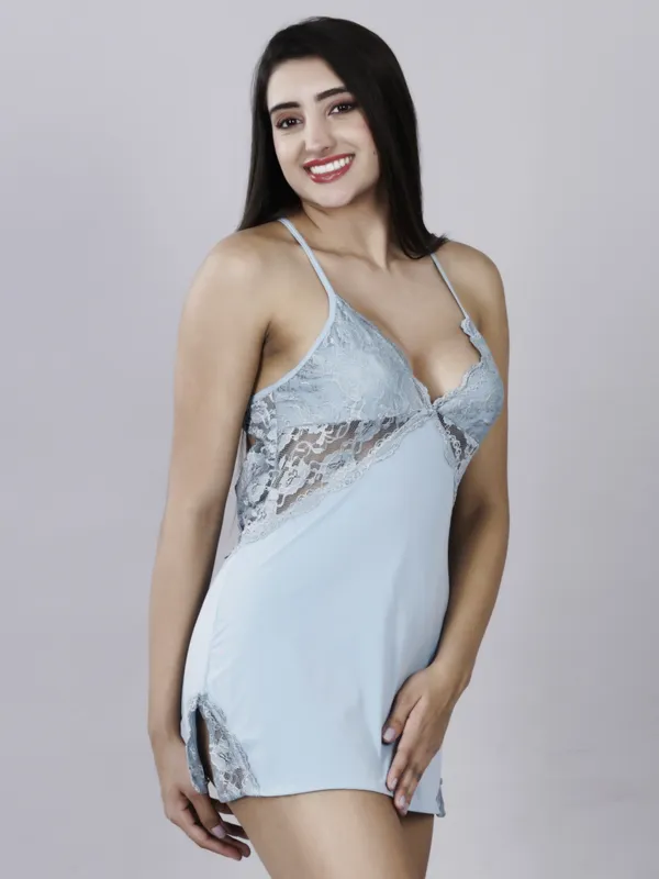 Sea_Green_Stylish_Nylon_Baby_Dolls_For_Women
