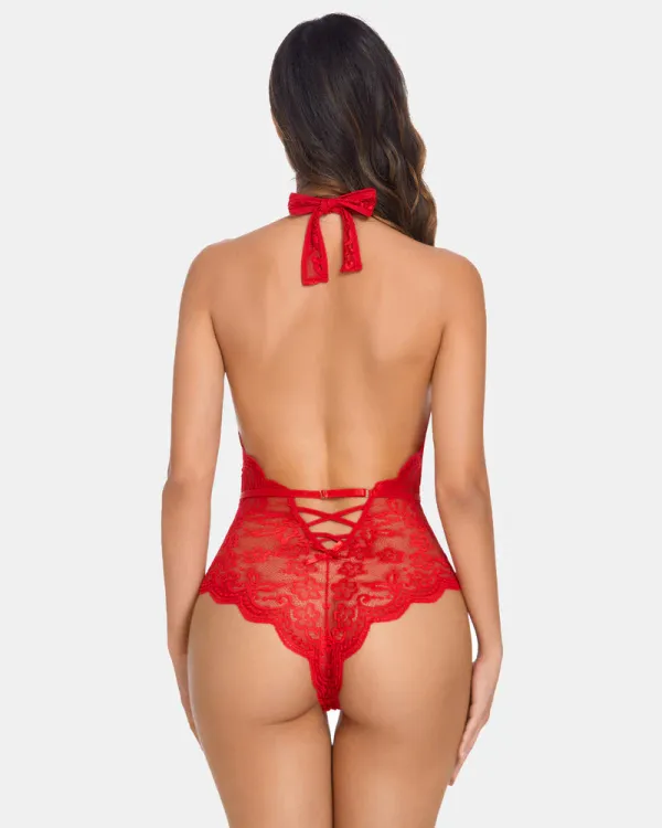 Red_Stylish_Lace_Teddy_For_Women