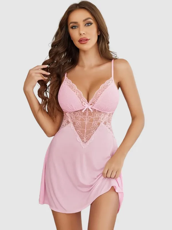 Pink_Stylish_Nylon_Baby_Dolls_For_Women