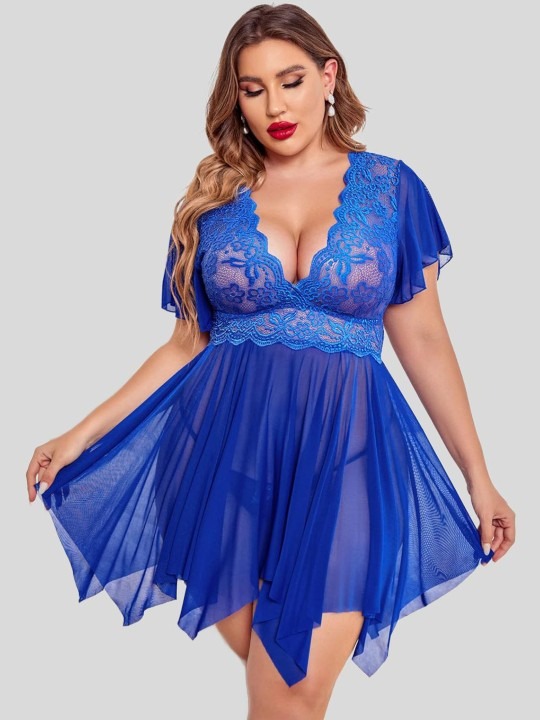 Blue_Stylish_Net_Baby_Dolls_For_Women