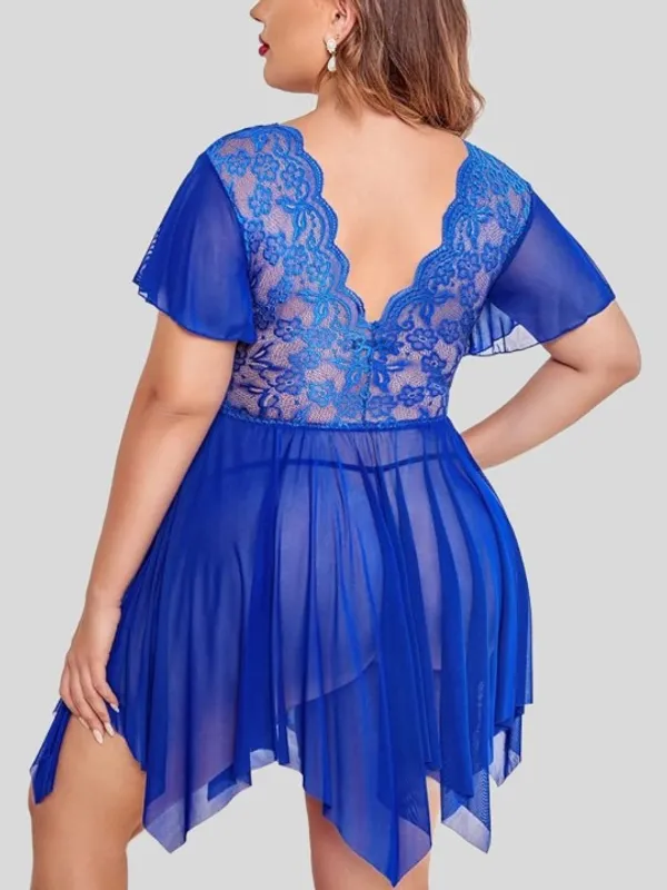 Blue_Stylish_Net_Baby_Dolls_For_Women