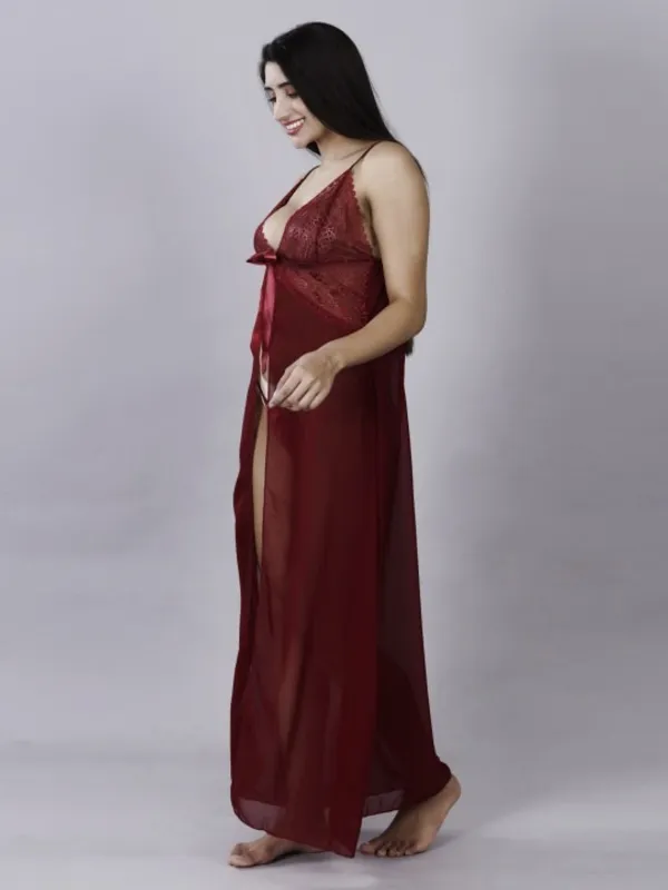 Maroon_Stylish_Net_Baby_Dolls_For_Women
