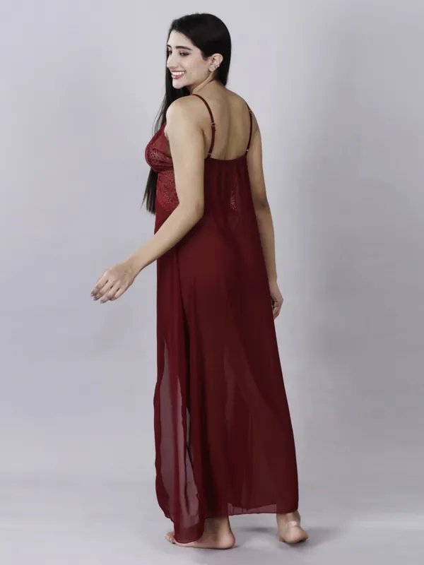 Maroon_Stylish_Net_Baby_Dolls_For_Women