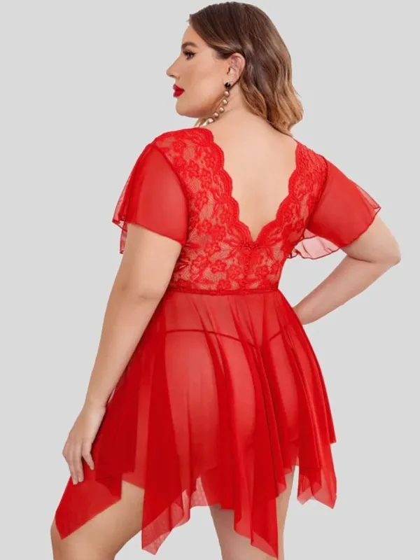 Red_Stylish_Net_Baby_Dolls_For_Women