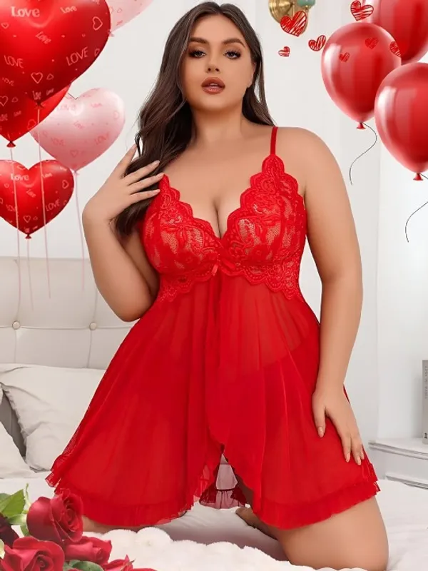 Red_Stylish_Net_Baby_Dolls_For_Women