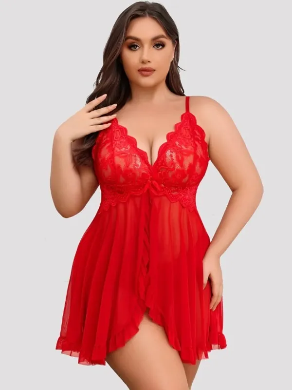 Red_Stylish_Net_Baby_Dolls_For_Women