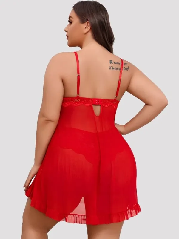 Red_Stylish_Net_Baby_Dolls_For_Women