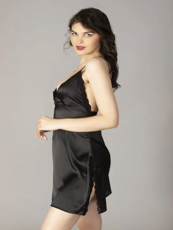 Black_Stylish_Satin_Baby_Dolls_For_Women