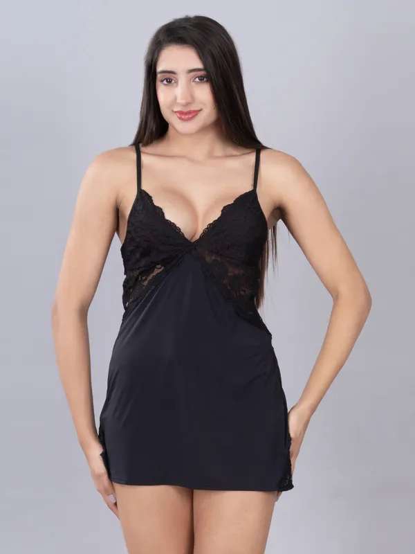Black_Stylish_Nylon_Baby_Dolls_For_Women