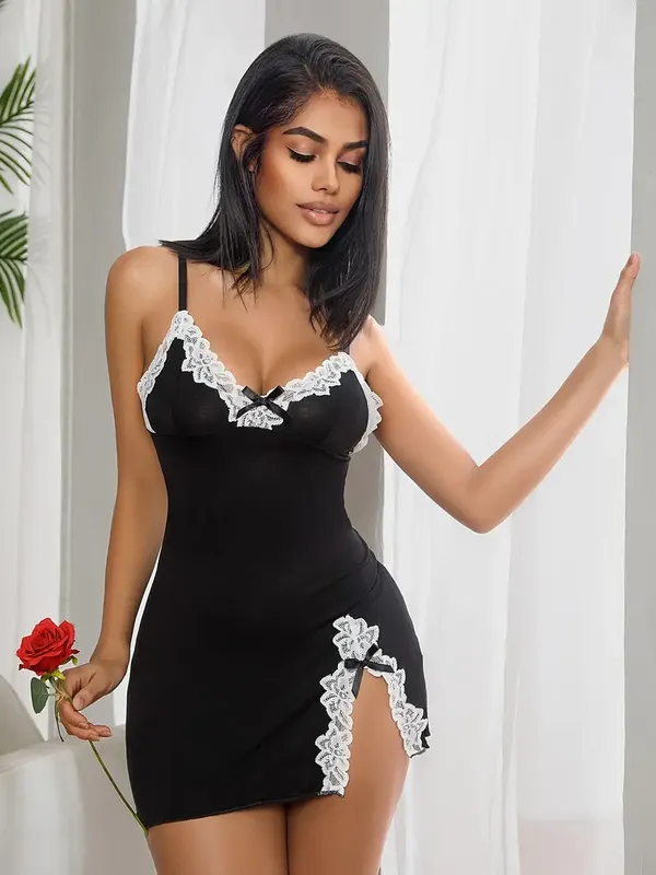Black_&_White_Stylish_Nylon_Baby_Dolls_For_Women