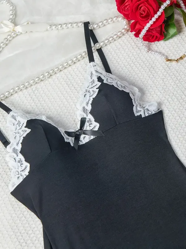 Black_&_White_Stylish_Nylon_Baby_Dolls_For_Women