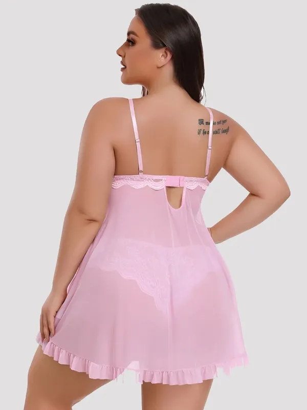 Pink_Stylish_Net_Baby_Dolls_For_Women