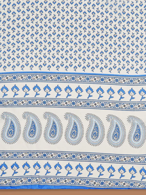 White_&_Blue_Cotton_Ethnic_Motifs_Printed_Kurta_Set_With_Dupatta_For_Women