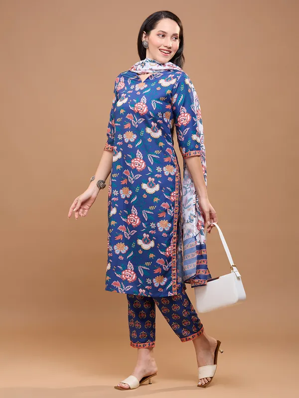 Navy_Blue_Cotton_Floral_Printed_Straight_Kurta_Set_With_Dupatta_For_Women