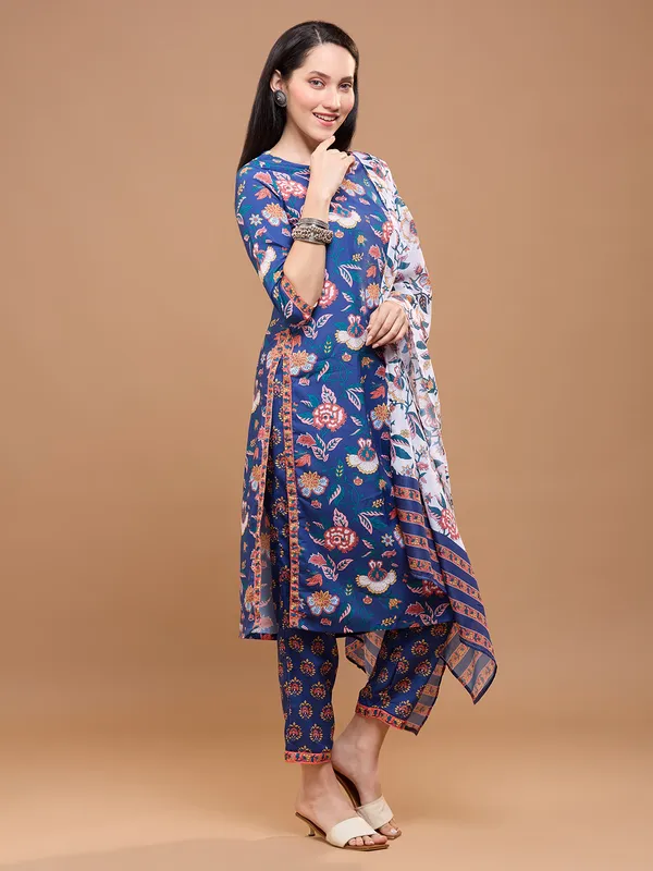 Navy_Blue_Cotton_Floral_Printed_Straight_Kurta_Set_With_Dupatta_For_Women