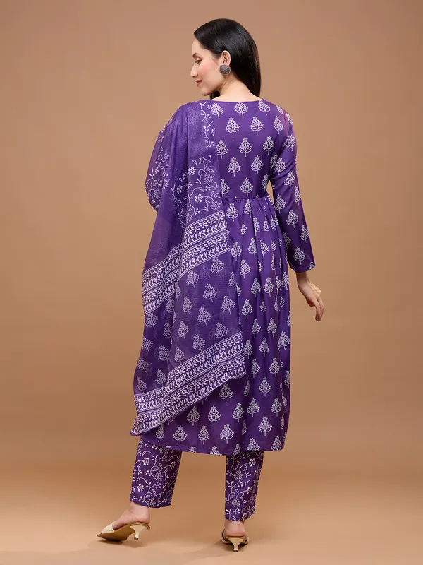 Purple_Cotton_Ethnic_Printed_Anarkali_Kurta_With_Trousers_&_Dupatta_For_Women