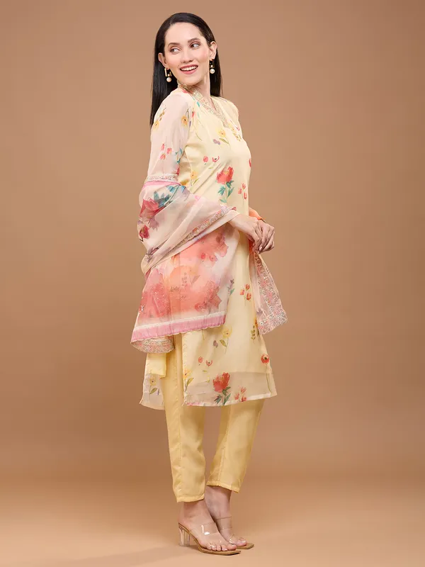 Soft_Yellow_Cotton_Floral_Printed_Straight_Kurta_With_Solid_Trousers_&_Dupatta_For_Women