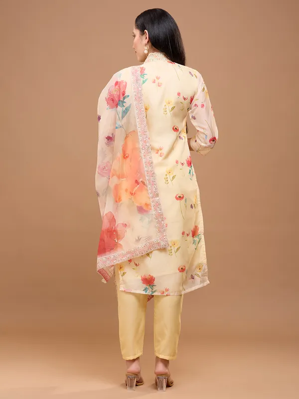 Soft_Yellow_Cotton_Floral_Printed_Straight_Kurta_With_Solid_Trousers_&_Dupatta_For_Women