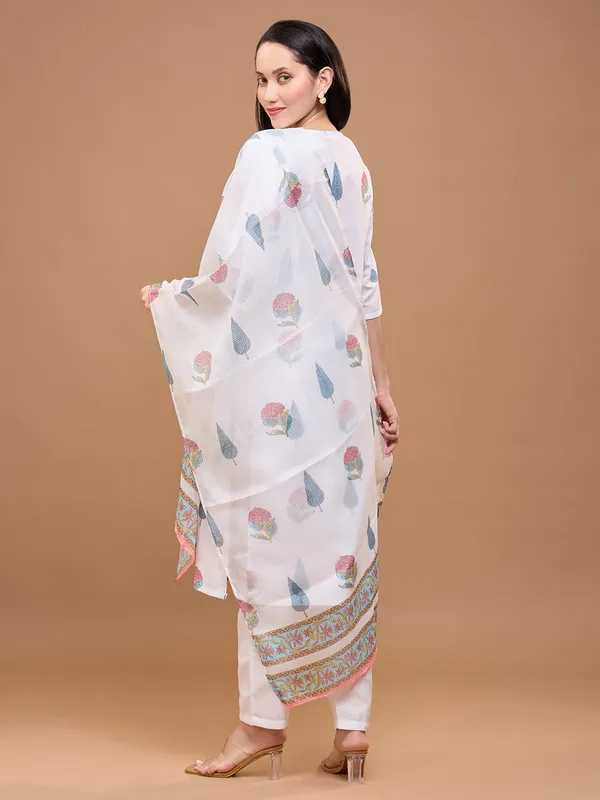 White_Cotton_Rustic_Floral_Printed_Regular_Straight_Kurta_Set_With_Dupatta_For_Women