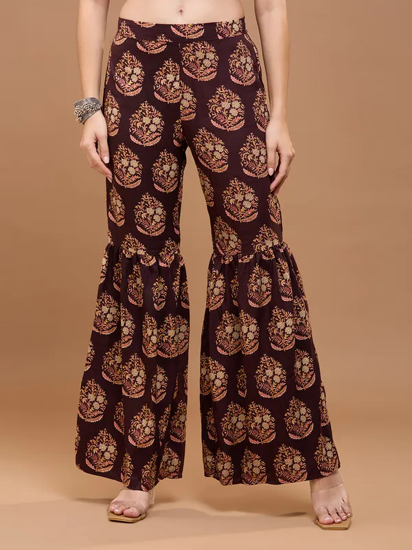 Maroon_Cotton_Ethnic_Printed_Kurta_With_Palazzos_&_Dupatta_For_Women