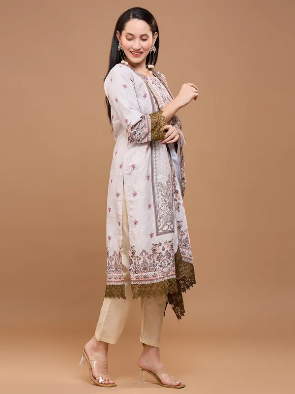 Beige_Cotton_Ethnic_Motifs_Printed_Kurta_With_Trousers_&_Dupatta_For_Women