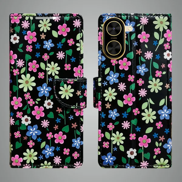 Black_Artificial_Leather_See_Through_Design_Magnetic_Case_For_Poco_C71