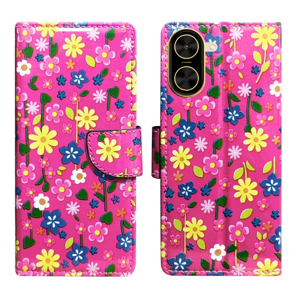 Pink_Artificial_Leather_See_Through_Design_Magnetic_Case_For_Poco_C71