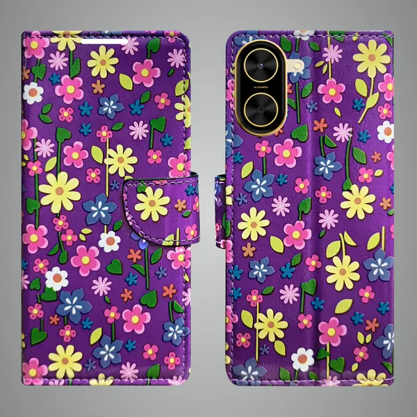 Purple_Artificial_Leather_See_Through_Design_Magnetic_Case_For_Poco_C71