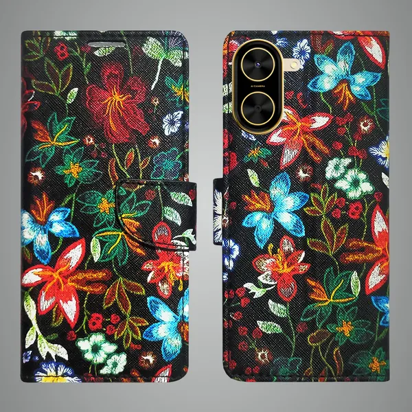 Black_Artificial_Leather_See_Through_Design_Magnetic_Case_For_Poco_C71