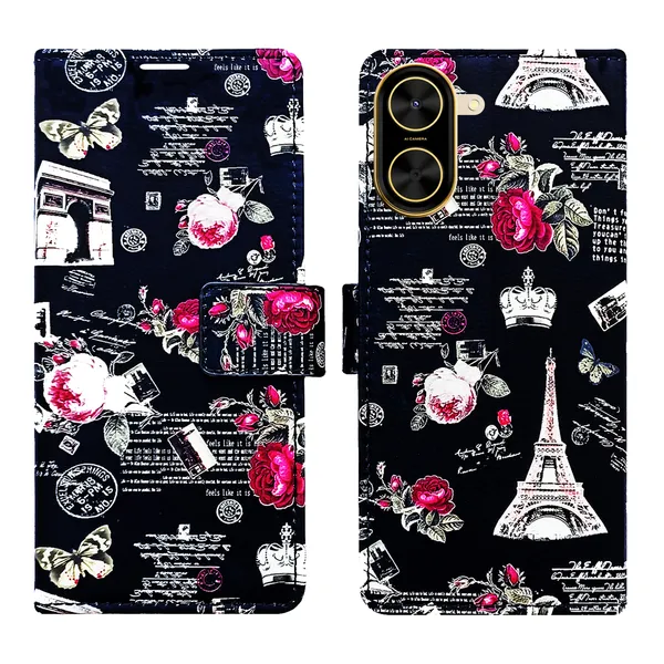 Black_Artificial_Leather_See_Through_Design_Magnetic_Case_For_Poco_C71