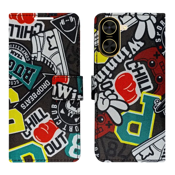 Black_Artificial_Leather_See_Through_Design_Magnetic_Case_For_Poco_C71