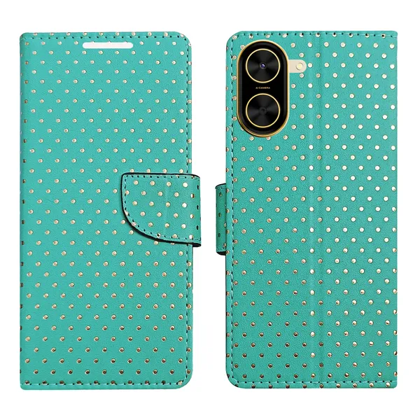 Green_Artificial_Leather_See_Through_Design_Magnetic_Case_For_Poco_C71