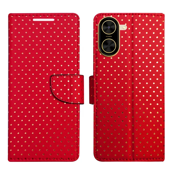 Red_Artificial_Leather_See_Through_Design_Magnetic_Case_For_Poco_C71
