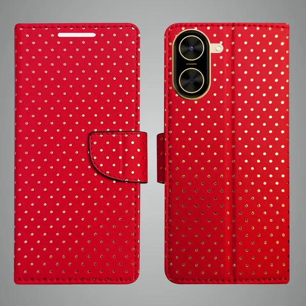 Red_Artificial_Leather_See_Through_Design_Magnetic_Case_For_Poco_C71