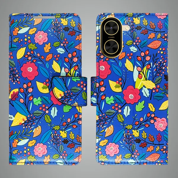 Blue_Artificial_Leather_See_Through_Design_Magnetic_Case_For_Poco_C71