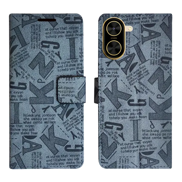 Grey_Artificial_Leather_See_Through_Design_Magnetic_Case_For_Poco_C71