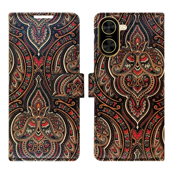 Black_Artificial_Leather_See_Through_Design_Magnetic_Case_For_Poco_C71
